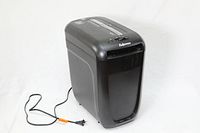Full view of Fellowes 60Cs paper shredder showing power cord and overall body shape