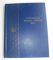 Front cover of blue Canadian Small Cents coin album with gold lettering and design.