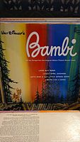 Front cover of the Bambi vinyl record album with colorful background and title.