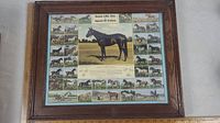 Full view of the Godfrey Horse Pictorial framed print showing the oak frame and pictorial content.