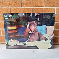 Front view of the sealed jigsaw puzzle box featuring ALF on phone in colorful setting.