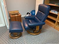 Chair and ottoman set, side view showing overall appearance