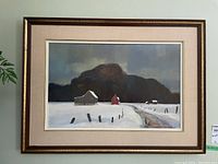 Full view of the framed and matted acrylic painting