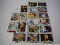 Photo showing 18 Star Wars Series 2 trading cards arranged in a grid, featuring characters and scenes from the 1980 Star Wars films.