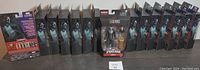 Photo showing all 15 Morlun Spider-Man Marvel Legends 6-inch action figures lined up in their original packaging