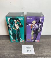 Front view of Kotetsu T. Kaburagi and Ivan Karelin sealed figure boxes, showing character images and Tiger & Bunny branding.
