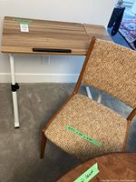 Desk and chair together showing materials and height proportions