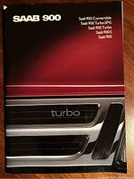 Front cover of the 1988 Saab 900 catalog displaying 'turbo' text and list of Saab 900 models.