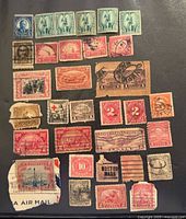 All stamps displayed on black background