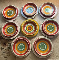 Full set arranged showing color patterns and quantity