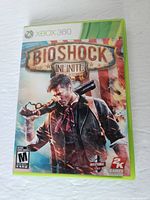 Front cover of Bioshock Infinite Xbox 360 game case showing game title and artwork of main character.
