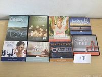Top view of 8 Joyce Meyer CDs laid flat showing front artwork and titles