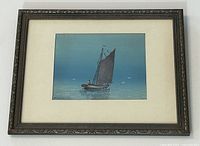 Framed watercolour showing the full painting, frame, and matting.