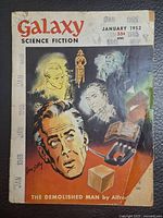 Front cover of the January 1952 issue of Galaxy Science Fiction with colorful pulp science fiction artwork and title text.