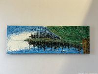 Front view of the signed abstract oil painting on canvas by Claudio Yuen showing full artwork and colors.