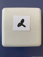 Closed white display box with label marked 'X'