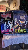 Box of The Munsters Special 40th Anniversary 12" Herman collectible figure and Polar Lights all plastic assembly kit box showing front and back artwork