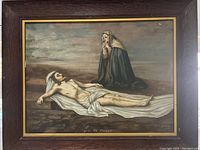 Full view of the oil painting showing the scene and frame