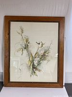 Full view of framed milkweed botanical print.