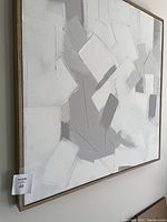 Side angled view highlighting painting texture, layering, and frame depth.