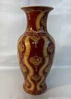 Front view of the vintage Chinese vase showing overall design and shape