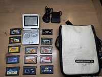 Overview of all items laid out on wood surface