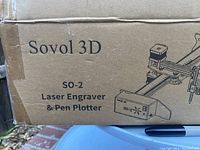 Box showing Sovol 3D SO-2 Laser Engraver & Pen Plotter branding and basic illustration of the machine