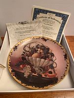 Plate in presentation box with certificate