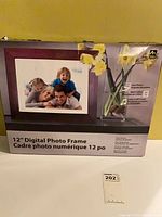 Front of boxed 12" digital photo frame