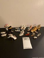 Group shot of all miniature shoes