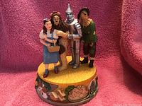 Full view of the Wizard of Oz San Francisco Music Box showing characters and decorative base.