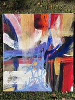 Front view of the full canvas showing abstract composition