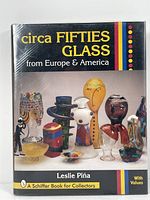 Front cover showing the book title and colorful images of mid-century glass art pieces.