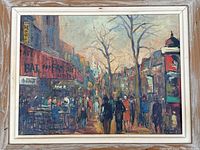 Full view of framed painting showing overall composition and frame.