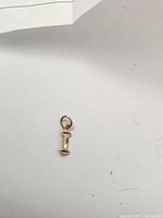 Photo of the small 10K gold pendant on a white background.