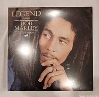 Front cover of the Bob Marley & The Wailers Legend LP, showing a close-up image of Bob Marley.