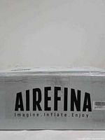 Side of the box with Airefina branding and slogan