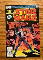 Front cover of the Star Wars Annual #2 comic showing main characters and title