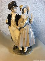 Front view of the antique Royal Copenhagen porcelain figurine depicting Hans & Trine
