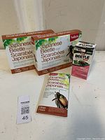 Photo of three boxes of Japanese Beetle Traps and one box of Beetle Trap Max.