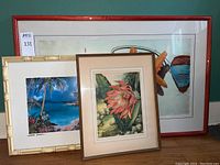 Front view of all three framed prints together