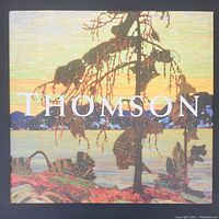 Front cover of the book showing colorful painted lakeside landscape with trees and water, titled 'THOMSON'.