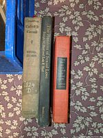 Three hardcover books on floral surface; titles: Grandma Called It Carnal, Freedom of Sexual Love, The Way of All Flesh