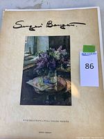 Folder cover of Sergei Bongart full color prints, showing signature and floral still life artwork on front