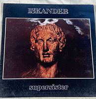 Front cover of Supersister vinyl record 'Iskander' featuring ancient sculpture bust art