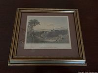 Frontal image of the framed antique print showing its entire presentation.