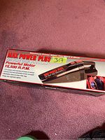 Photo of the original boxed Max Power Plus 12-Volt Car Vacuum showing branding, product details, and packaging condition.