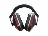 Maroon and black over-ear headphones with adjustable headband