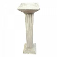 Single distressed square fluted pedestal, front view