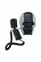 rhinestone-encrusted wall phone cradle with black handset and push-button keypad
